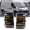 njssjd Dynamische LED-Seitenspiegel-Lichtblinker Kompatibel mit 2006-2025 Peugeot Boxer Fiat Ducato 250 Blinker C-itroen Jumper Relais Bernsteinfarbene Anzeige Seitenflügel-Rückspiegellampe schwarz