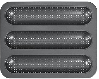 CANDeal Baguette Brotbackform French Brotbackformen Baguette Backblech Perforierte 3-Schlitz-Antihaft-Backform Für Laib
