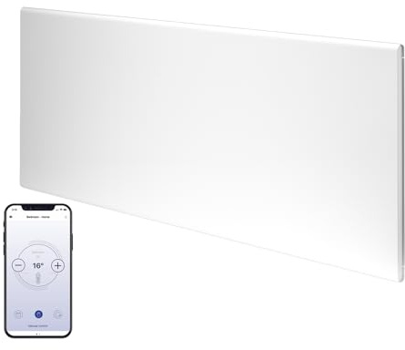 Adax Neo Wifi Electric Panel Heater/Convector Radiator With Timer, Thermostat, Voice Control, Splash Proof, Wall Mounted, 750W (420 x 510 mm), White