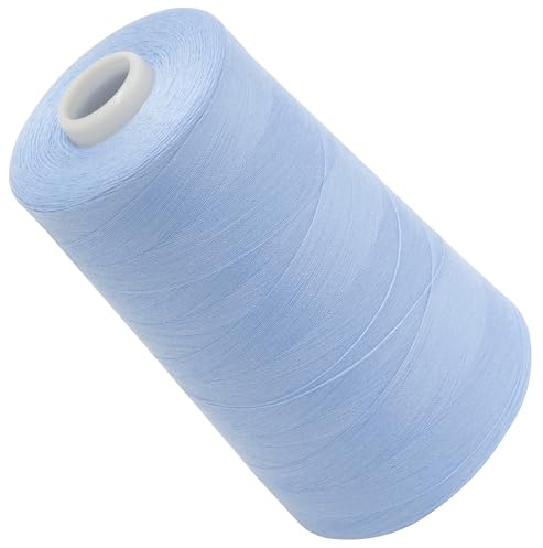 Aerzetix – C72616 – sytrådkon 120 (40/2) 4 000 m – tillverkad av polyester – konfektion, kortvarig, garn, snöre, sömnad, kläder, tråd – färg blå – himmelsblå