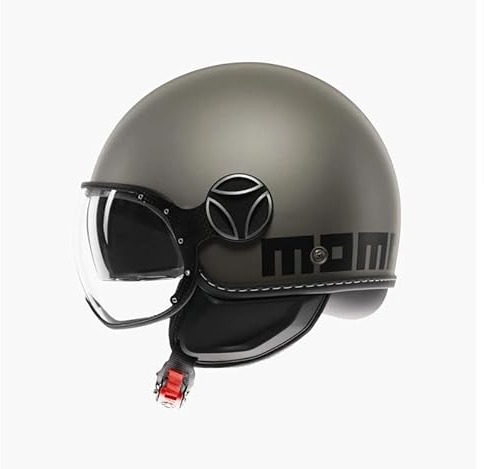 MOMODESIGN - FGTR EVO E2206, Casco Moto Jet con Doble Visera para Hombre y Mujer, para Hombres y Mujeres, Matt Titanium Frost/Black, S