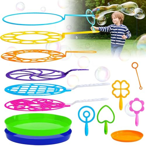 Bolle di sapone giganti, 14 pezzi, grandi bolle di sapone, per esterni, giochi per bambini, giochi per interni ed esterni, giochi da giardino, per bambini e adulti