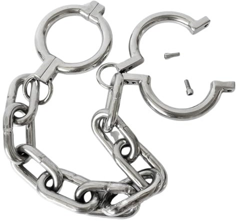 YZPNBW BDSM Schwer Metall Fußfesseln Mit Eisenkette Fußschellen Halsband Sm Bondage Sets Fuß Fessel Sklaven Sexspielzeug Fesselset Für Frauen Und Männer Fußkettchen Sexspiel Handschellen