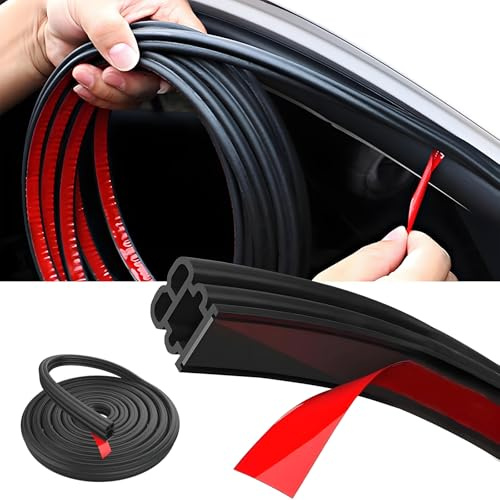 32.8Ft Car Door Seal Waterproof Strip Self-Adhesive Thickened Rubber Sealing Strip Car Door Draught Excluder Strip Soundproof Seal Strip for Most Car, Truck (10M)