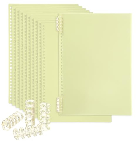PATIKIL 12 Pack Cubiertas de Encuadernación, A4 (11.8X8.5 Pulgadas) 22 Mil Cubiertas de Plástico para Cuadernos con Peine de Encuadernación para Presentación de Informes, Amarillo