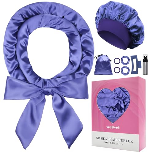 weiwei Satin Heatless Overnight Curls, Lockenwickler Über Nacht Locken Ohne Hitze, 70 Lockenband Locken Über Nacht Heatless Curls Band, 9 Stück Lockenwickler Ohne Hitze Set für Lange Haare