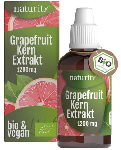 NATURITY Bio Grapefruitkernextrakt, 1200 mg Bioflavonoide/100 ml, zertifizierte Bio-Qualität, vegan und in Deutschland hergestellt, leicht und sauber anzuwenden
