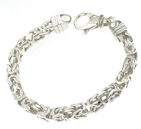 Königsarmband 925 Silber 6mm breit quadratisch Silberarmband Armband Königskette Damen Herren original italienische Byzantiner Kette Schmuck ab Fabrik tendenze Italy