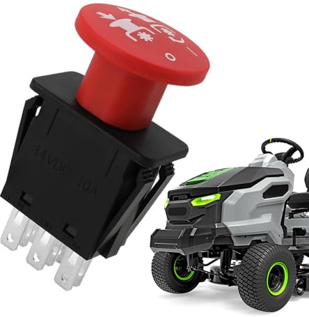 Bouton de Tondeuse | Bouton Arrêt Tondeuse en Forme Champignon - Pièces pour tracteur de jardin et plateau de coupe, facile à installer pour débutants et professionnels