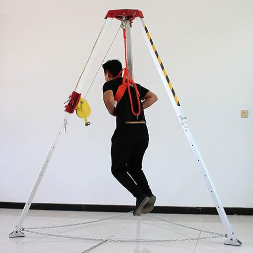 Hochleistungs-Dreibeinstativ für beengte Räume mit 1800-lbs-Rettungswinde und Absturzsicherung, ideal für medizinische Rettung, Brandbekämpfung, Bauwesen und gewerbliche Hebeanwendungen