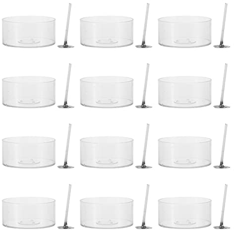 Holibanna 3sets Diy Tealight Cups Round Tealight Jars Empty Cups for Candle Making Pre-waxed Cotton Wicks Wedding Confession Dinner Decor