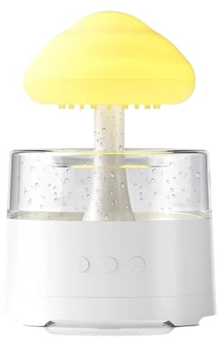 Mushroom Rain Diffuser - Dripping Diffuser Lamp, Cloud Mist Maker, Silent Cool Air Aromatherapy Lamp | Drip Sound Machine for Sleeping, Study Desk, for Family, Bedroom Air Purifier Accessory