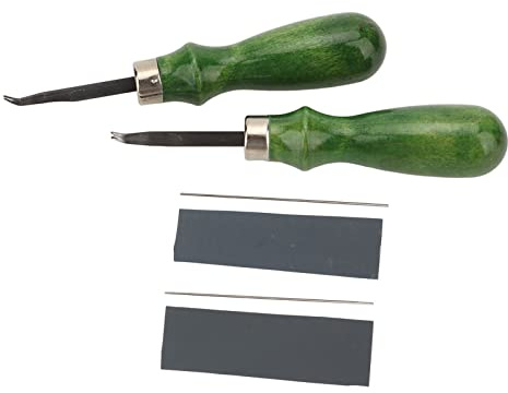 2 uds herramienta para cortar bordes de cuero, acero de aleación, herramienta biseladora para cortar bordes de cuero de alta resistencia para bricolaje