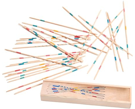 Mikado spel – färgglada stavar, balans barn, pedagogisk förskolening | finmotorik färdigheter, klassisk leksak för familjefester gruppaktiviteter förvaringslåda