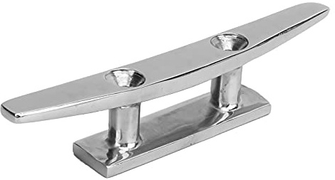 Evetounmn 6-Zoll-niedrige, Flache Dockklemme aus Edelstahl – Deckklemme für Bootsmooring, 2-Loch-Seilanker-Leinenhalter mit Rutschfester, offener Basis – Marine-Hardware für Kajak-Dock und