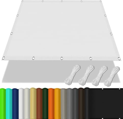Tenda da Sole per Esterno 200x300cm Idrorepellente e Antivento, con Protezione 98% Uv, Robusto e Stabile Rete Telo Ombra per Campeggio, Serre, Pergola, Giardino, Bianco