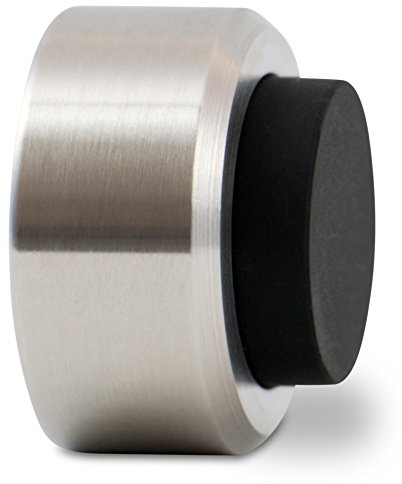 Stoppwerk Türstopper Wand - Klinke Wandschutz in Edelstahl mit Gummi Puffer - Wandtürstopper inkl. Material für Wandmontage - Ø3,2cm H:2cm