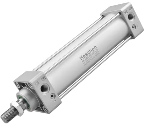 Heschen Pneumatischer Standard-Luftdruckzylinder, SC 50-150, PT1/4 Anschluss, 50mm Bohrung, 150mm Hub, Doppelt Wirkend
