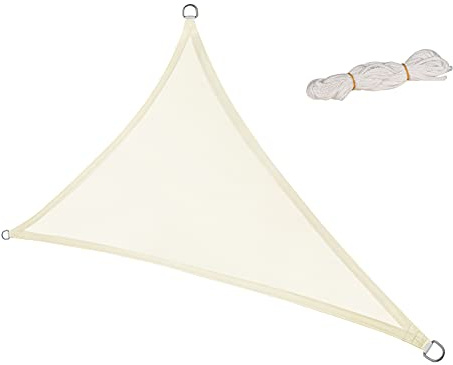 Laneetal Toldo Vela de Sombra triángulo Bloquear UV Transpirable Resistente para jardín Exteriores Poliéster 3x3x4,25 m Crema