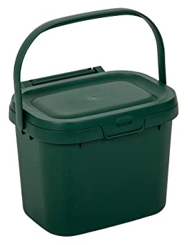 Addis 518250 Everyday Kitchen Food Waste Compost Caddy Bin, 4.5 Litre, Dark Green