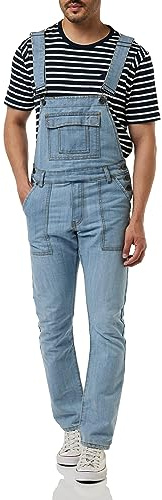 Enzo Men's EZD390 VEN Denim Dungarees Overalls, Bleach, 50 (Pack of 25)