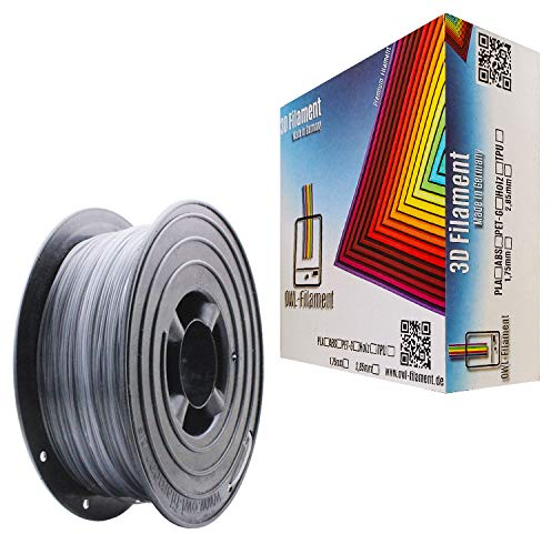 OWL-Filament 3D-Drucker PLA 1,75mm 1kg Spule Rolle (Grau Transparent)