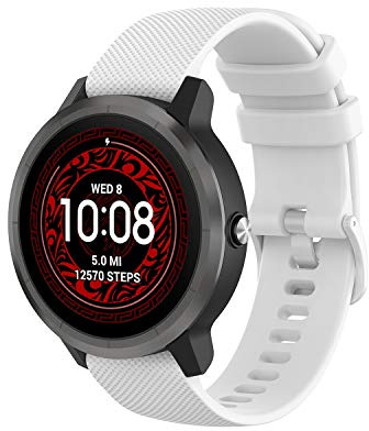 Wownadu 20 mm armband kompatibelt med Garmin Vivoactive 3, kompatibelt med Garmin Forerunner 245 ersättningsarmband silikon sportband dam herr rem (ingen tracker)