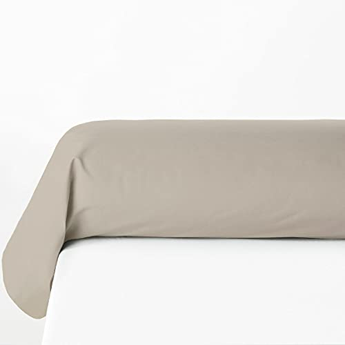 2 Stück Nackenrollenbezüge aus 100% Baumwolle, weich, atmungsaktiv und waschbar, dicht gewebt, Hellbeige, Größe 85x185 cm, Oeko-TEX Zertifiziert