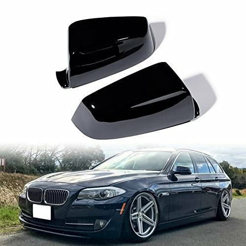 Baceyong 1 Paar Auto Spiegel Abdeckkappen Kompatibel mit BMW 5er E60 E61 F10 F11 6er F12 F13 7er F01, Spiegelkappen Außenspiegel Seitenspiegel Rückspiegel Gehäuse Verkleidung,Schwarz Glänzend