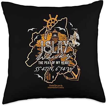 Whisky Fan Design Islay The Peat of my Heart Whisky Throw Pillow