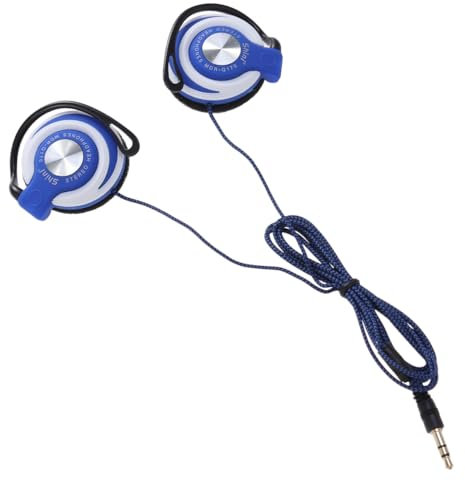 Hemobllo ÉCouteurs Filaire 3.5mm avec Crochet d'oreille, Casque StéRéO avec Microphone pour Mp3, Ordinateur, Tablette, Smartphone, Confortable Et Durable, Bleu
