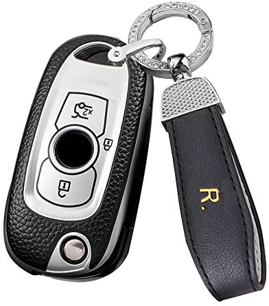 ontto Klapp Autoschlüssel Hülle Cover Passt für Opel Vauxhall Astra K Corsa E Mokka X 2015-2019 TPU Schutzhülle Schlüsselhülle Schlüsseletui Schlüsselgehäuse Schlüsselanhänger 2 Tasten-Silber
