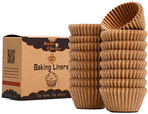 Pirottini per Muffin Carta Mini,400 Pezzi,Non Sbiancati & Antiaderenti,Pirottini per Muffin Carta in Pergamena,Diamètre du fond 3,5 cm