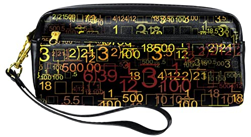 WOSHJIUK Federmäppchen aus Leder Marker Pen Pouch Desk Organizer Boxes,Mathe digital,Bleistift-Aufbewahrungspaket