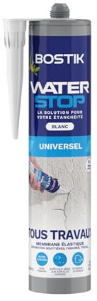 Bostik Waterstop Blanco 290 ml | Membrana impermeabilizante para techos - Canalones y paredes - Repara fugas - Infiltraciones & Grietas - Resistente a los
