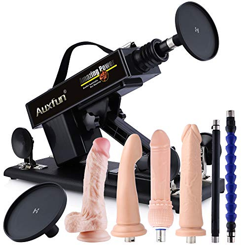 Machine Sexuelle Appareil pour Femme Machine d'amour à poussée automatique Godemiché 3.5''Ventouse Adaptatrice avec connecteur 3XLR Pièces jointes Hands-Free Machine Gode réaliste