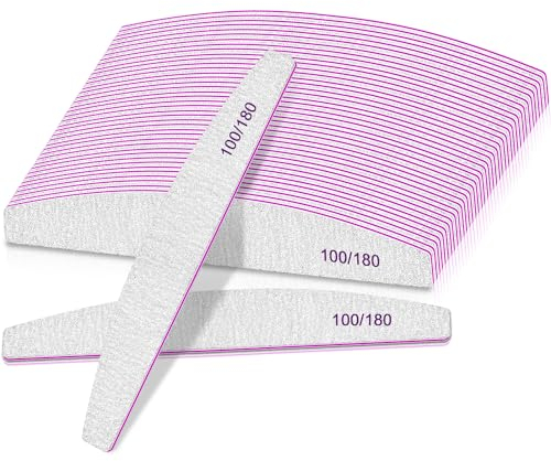 Professionelle Nagelfeile 25 Stück, 100/180 nägelfeilen für Gelnägel Acryl Nagel Dicke Nägel, Coarse Washable Nail Files for Acrylic Nails