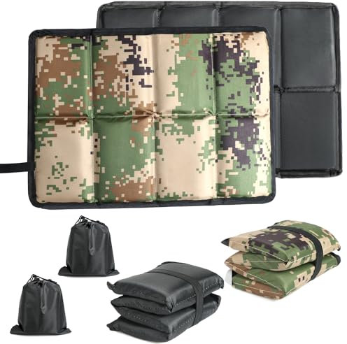 Outdoor Sitzkissen Faltbar, 2er Set Sitzkissen Outdoor Thermo Wasserdicht für Kinder und Erwachsene, Thermo Sitzunterlage mit 2 Aufbewahrungsbeuteln für Outdoor Camping Wandern Picknick Stadion