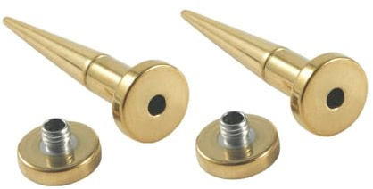 ANAZOZ Ohr Plug 9mm, Edelstahl Ohr Expander Tunnel 2er Set Dehnstäbe Tunnel Damen, Ohr-Stretching Ohrringe Gold