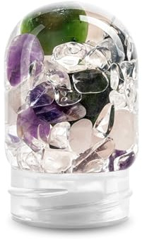 VitaJuwel GemPod Beauty Module de pierres précieuses pour bouteilles et carafes VitaJuwel avec améthyste, quartz rose, jade et cristal de roche pour la détente, l'amour de soi et la vitalité
