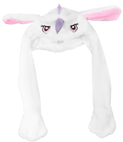 MUSISALY Lustiger Plüsch Einhorn Hut Mit Beweglichen Ohren Cosplay Mütze Für Karneval Halloween Und Party Niedliches Einhorn Kostümzubehör Opp-verpackung