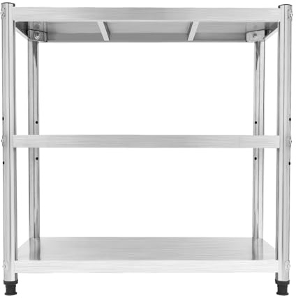 Arbetsbord kök rostfritt stål 80 x 40 x 80 cm, rostfritt stål köksbord 3 golv belastning, rostfritt stål hylla kök gastronomi bord för tillredning av mat, hotell, familjekök skolor matsalar