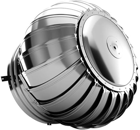 Comignoli girevoli, Aspiratore Fumi Girevole Inox Le prese d'aria rotanti sul tetto impediscono alla pioggia di entrare nella canna fumaria e mantengono il camino asciutto(100mm/3.9in)