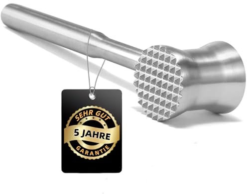 Mazo para Carne de Acero Inoxidable Apto para Lavavajillas, Martillo para Carne de Doble Cara, Ablandador de Carne de Res, Pollo y Cerdo, Herramienta de Cocina con 5 Años de Garantía (Cintura)