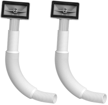 CLKE 2 Pcs Overflow Pipes, Sink Overflow Kit, Sink Overflow Kit Including a Rectangle Interface and a Pipe, Wash Basin Overflow Head with Extendible Tube Suitable for Bathroom/Kitchen Sink