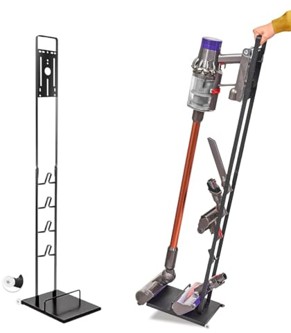 MORANGO Supporto per Aspirapolvere Compatibile con Dyson V15 V12 V11 V10 V8 V7 V6 - DC45/ DC35/ DC58/ DC59/ DC62/ DC74- Organizzatore da Pavimento con Ruote senza Forare il Muro.