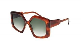 JPLUS, Damsolglasögon, modell SOFIA14, acetatplastmaterial, tillverkat i Italien, Havana brun