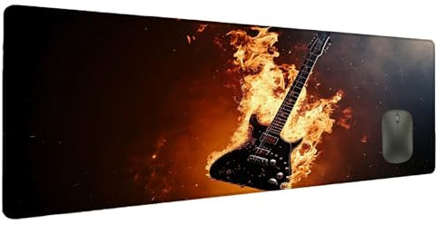Mauspad XXL 800x300mm Cool Mousepad Groß Schreibtischunterlage Flamme, Gaming Mauspad Gadgets Schreibtisch Zubehör, Wasserdicht Mouse Pad rutschfeste Vernähte Kanten Verbessert Geschwindigkeit A-7