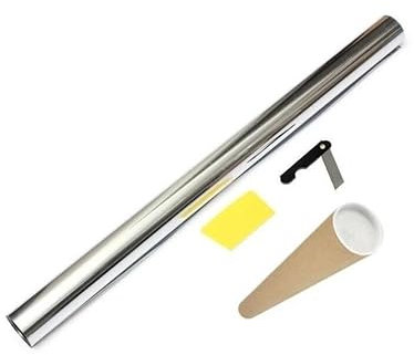 Film Solaire 300cm x 76cm Teinté Argent Miroir 35% VLT Pellicule Vitres Auto Latérales pour Voiture Bâtiment 3 mètres à 76cm