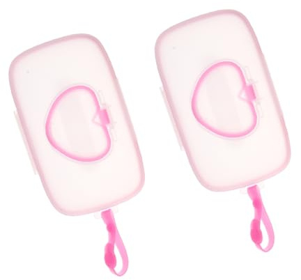 Luxshiny Feuchttücherbehälter Aus Pp Material Tragbarer Feuchttuchspender Mit Druckknopf Für Reisen Und Unterwegs Riemen Zum Aufhängen 2 Stück Weiß Und Rosa